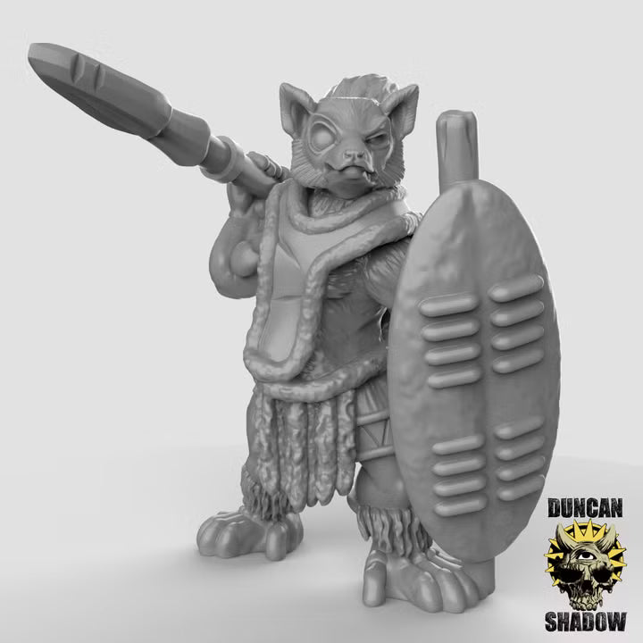 Lemur Folk with Spears – 32mm Resin Miniaturen für Tabletop, Wargaming, Pen&Paper | Design by Duncan Shadow
