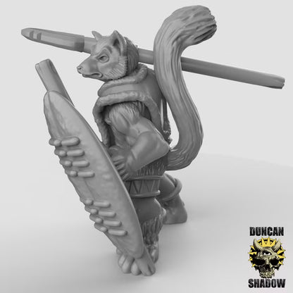 Lemur Folk with Spears – 32mm Resin Miniaturen für Tabletop, Wargaming, Pen&Paper | Design by Duncan Shadow