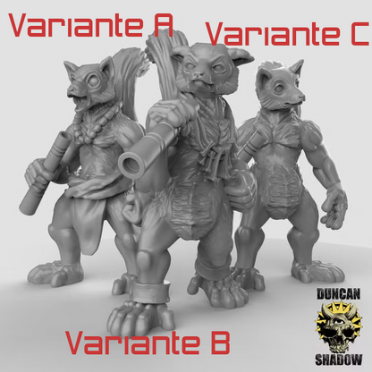 Lemur Folk with Blowguns – 32mm Resin Miniaturen für Tabletop, Wargaming&Pen & Paper | Design by Duncan Shadow