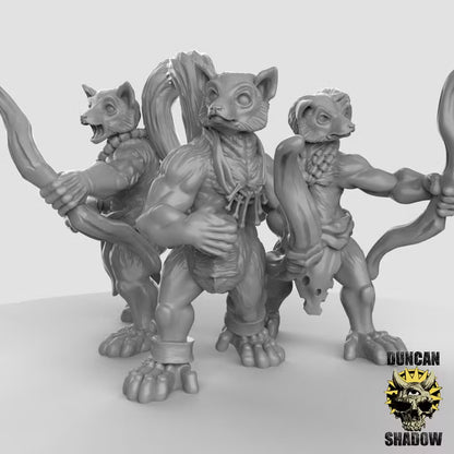 Lemur Folk with Bows – 32mm Resin Miniaturen für Tabletop, Wargaming, Pen&Paper | Design by Duncan Shadow