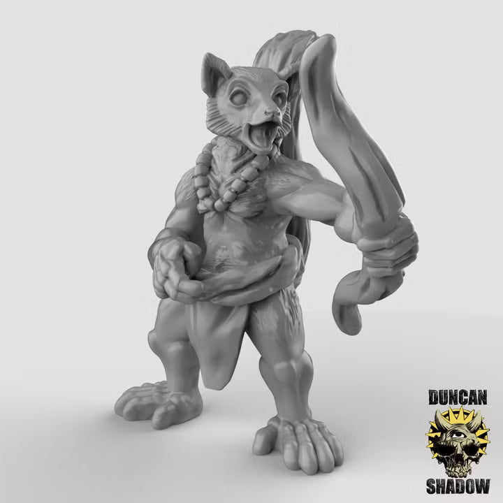 Lemur Folk with Bows – 32mm Resin Miniaturen für Tabletop, Wargaming, Pen&Paper | Design by Duncan Shadow