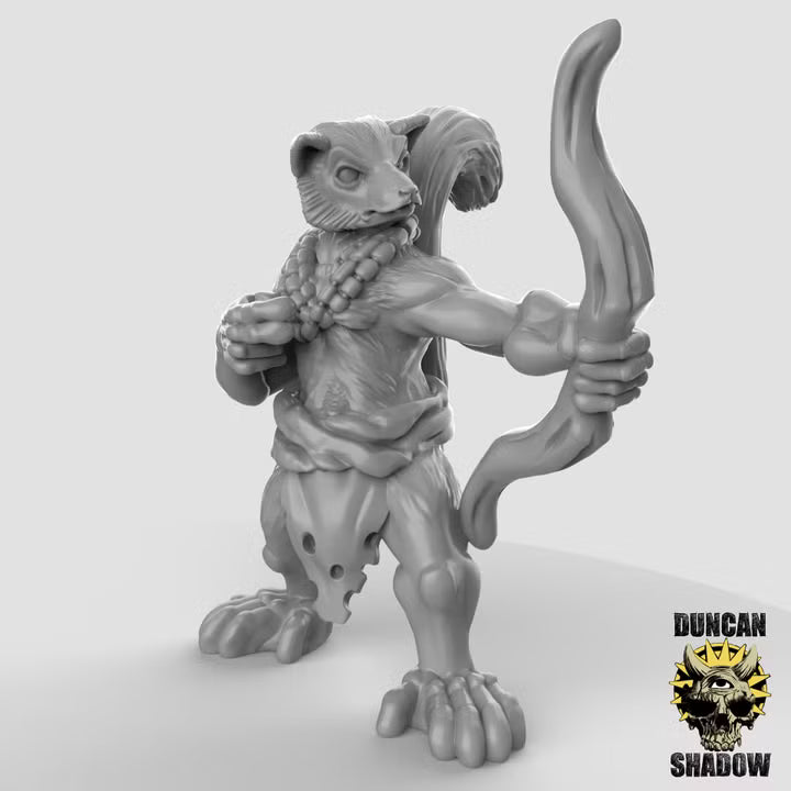 Lemur Folk with Bows – 32mm Resin Miniaturen für Tabletop, Wargaming, Pen&Paper | Design by Duncan Shadow