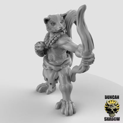 Lemur Folk with Bows – 32mm Resin Miniaturen für Tabletop, Wargaming, Pen&Paper | Design by Duncan Shadow