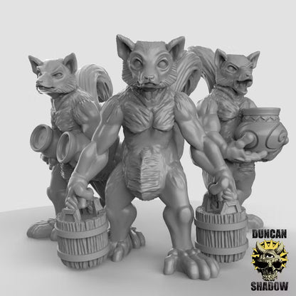 Lemur Folk Civilians – 32mm Resin Miniaturen für Tabletop, Wargaming, Pen&Paper | Design by Duncan Shadow