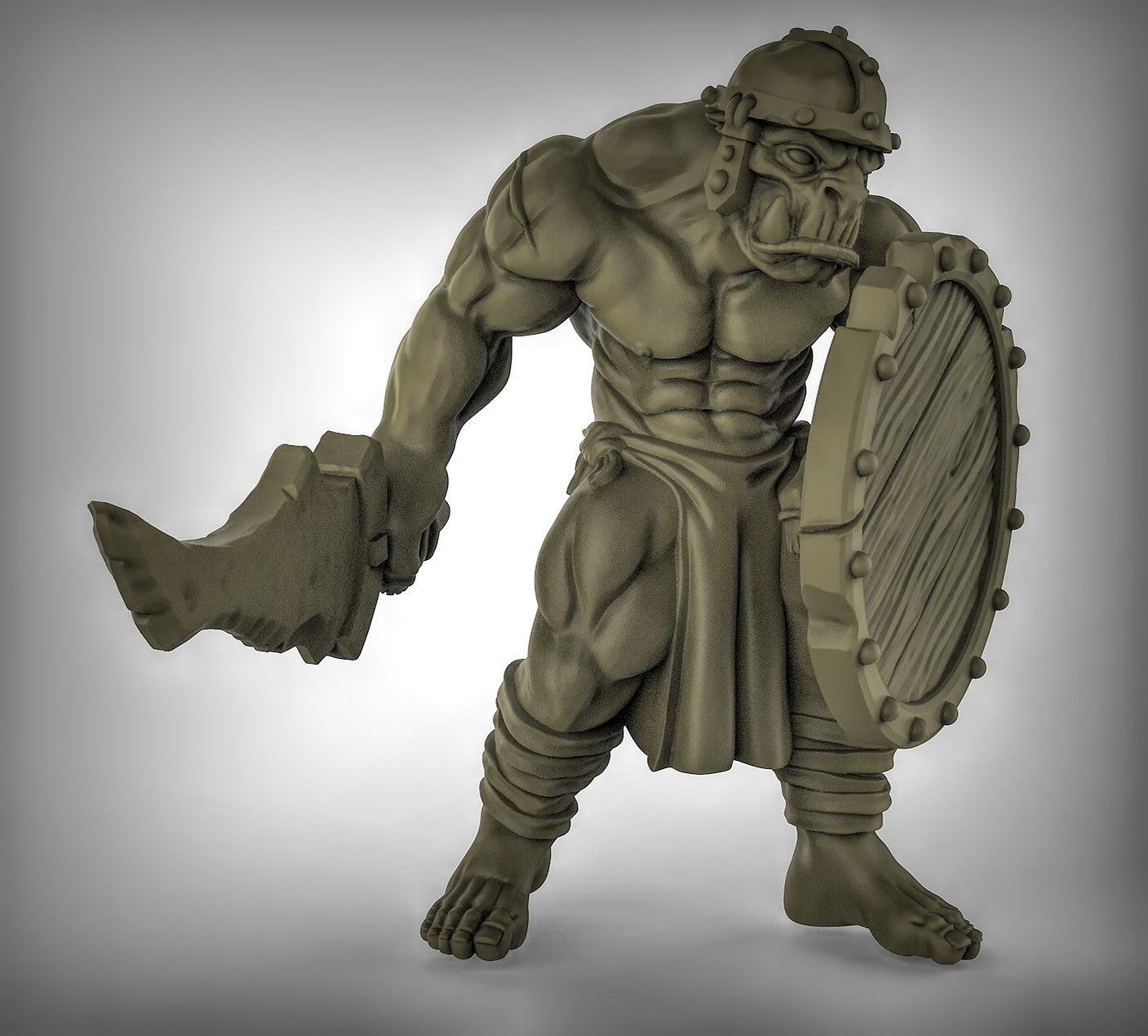 Orks mit Schwert und Schild – 32mm Resin Miniaturen für Tabletop, Wargaming & Pen & Paper | Design by Duncan Shadow