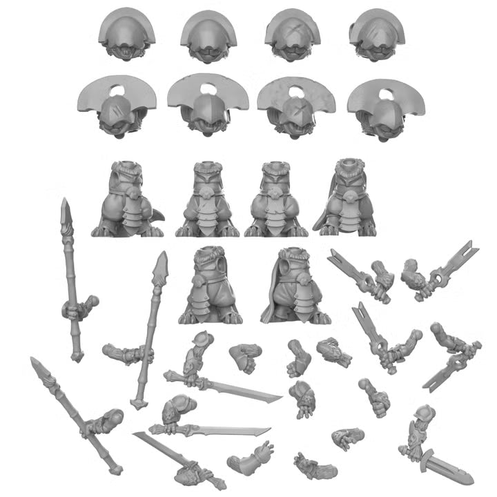 Mousle Black Executioners Multipart-Kit – 32mm Resin Miniaturen mit 6 Körpern, 8 Köpfen & Waffenoptionen | Design by Duncan Shadow