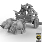 Beastmen Chariot – 32mm Resin Kampfwagen mit Beastmen & Zugtieren für Tabletop, Wargaming & Pen & Paper | Design by Duncan Shadow